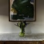 Traveller's London apartment | Detail - desk and clients artwork | Interior Designers